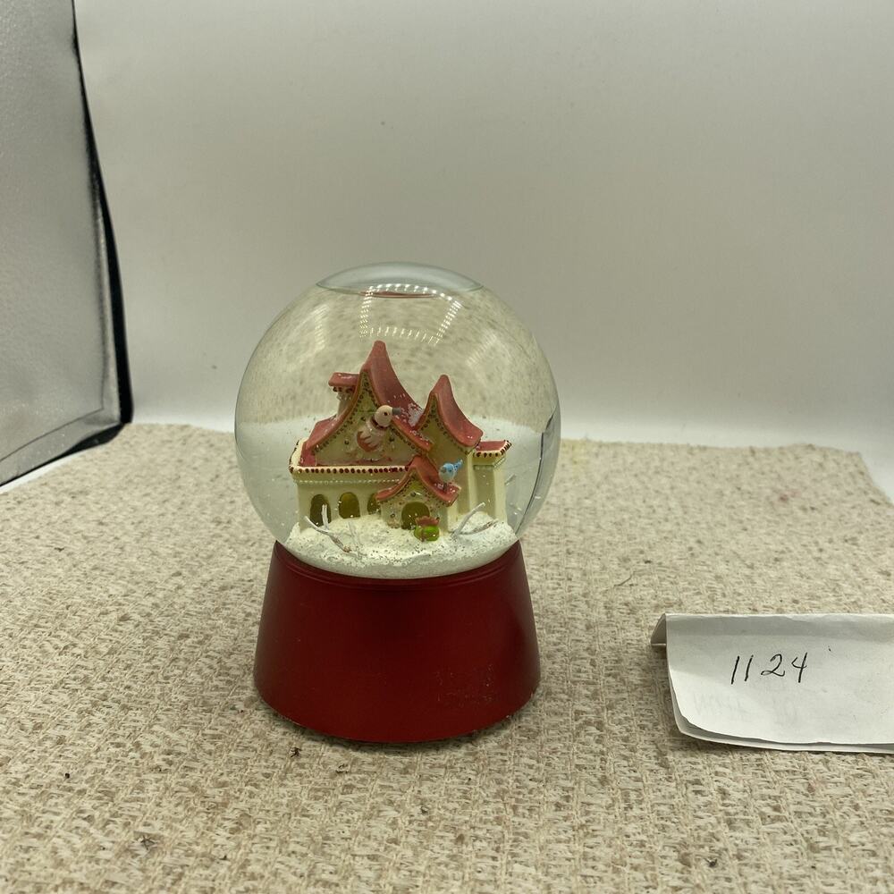 2009 Nordstrom Snow Globe House And Birds Lighted Untested